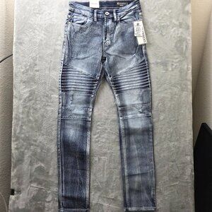 Southpole Skinny Jeans 30x32 NWT Ice Blue Moto Style